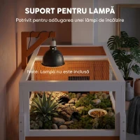 PawHut Căsuță Înălțată pentru Țestoase, cu Separator și Tavă Detașabilă, din Lemn și PS, 104x53x82 cm, Portocaliu și Alb(m-7)