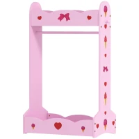 AIYAPLAY Kids Clothes Rail with Two Shelves, for 3-8 Years, Pink(m-11)