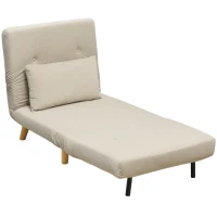HOMCOM 2-in-1 fauteuil, relaxfauteuil en gastenbed, 72 x 78 x 79 cm, grijs(m-10)
