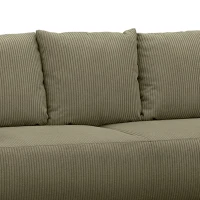 HOMCOM Slaapbank met verstelbare rugleuning, bedfunctie, verborgen opbergruimte en cordbekleding, donkergroen(m-10)