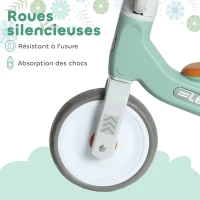 AIYAPLAY Draisienne bébé 1-3 ans jusqu'à 20 kg, vélo enfants sans pédale, 3 roues silencieuses, 69 x 40 x 49 cm, vert(m-6)