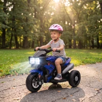 AIYAPLAY Kids Electric Motorcycle Ride-On Toy, 3-Wheel Battery-Operated Motorbike with Horn, Toddler Ride On Bike, Blue(m-8)