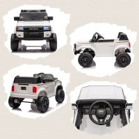 AIYAPLAY Auto Elettrica per Bambini TOYOTA Land Cruiser 12V con Telecomando, Età 3-6 Anni, Bianco(m-8)
