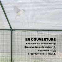 Outsunny Mini Serre de Jardin à Toit Pointu, Fenêtre avec Moustiquaire Intégrée, Métal Thermolaqué, 180 x 90 x 70 cm, Blanc(m-4)