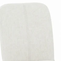 HOMCOM Eetkamerstoelen set van 2, gevoerde keukenstoelen in linnenlook met lichte poten, crème(m-10)