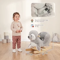 AIYAPLAY Baby Rocking Horse, Seal Rocking Animal with Sounds and Belt for Toddlers 12-36 Months,(m-3)