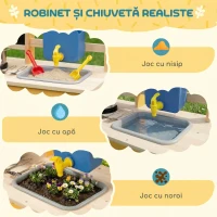 AIYAPLAY Bucătărie din Lemn pentru Copii cu 15 Accesorii, Bucătărie de Jucărie pentru Copii, Galbenă(m-4)