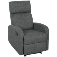 HOMCOM Relaxfauteuil, verstelbare ligstoel met aanpasbare beensteun, moderne woonkamerfauteuil met stoffen bekleding, grijs(m-11)