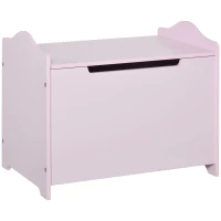 HOMCOM Coffres à Jouets pour Enfants Boîte à Jouets Malle de Rangement Dim. 60L x 40l x 48H cm Vérin Pneumatique MDF Rose(m-12)