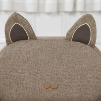 HOMCOM Kids Sofa Toddler Chair Children Armchair for Preschool Bedroom Playroom with Ear Modeling Wood Brown(m-9)