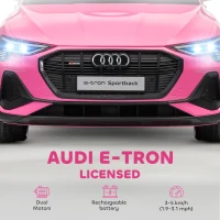 HOMCOM 12V Kids Electric Ride on, Electric Car for Kids with Parental Remote, Music, Lights, Suspension Wheels, Pink(m-4)
