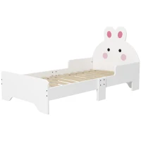 ZONEKIZ Rabbit-Designed Toddler Bed, Kids Bedroom Furniture - White(m-11)