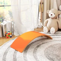 AIYAPLAY Wooden Balance Board for Kids, Wobble Board with Silent Felt for Sensory Play, Orange(m-9)