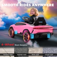 AIYAPLAY 12V Licensed Lamborghini Electric Cars for Kids, Ride On Car with Remote Control for 3-6 Years Old, Pink(m-9)