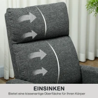 HOMCOM Relaxfauteuil, verstelbare ligstoel met aanpasbare beensteun, moderne woonkamerfauteuil met stoffen bekleding, grijs(m-8)