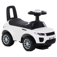HOMCOM Kinderfahrzeug Rutschauto Lauflernhilfe mit Hupe Stauraum PP Weiß 62 x 28 x 41,5 cm(m-1)