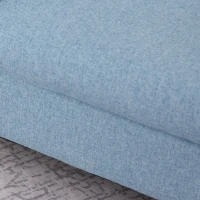 HOMCOM kinderfauteuil kinderbank met dik schuim en dikke zitkussens kinderbankstoel ligbank met anti-slip pootjes voor 3-6 jaar kinderen hout linnen schuim blauw 49x45x44,5 cm(m-7)