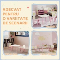 AIYAPLAY Set Mobilier Cameră Copii cu Masă și 2 Scaune pentru Copii de 3-8 Ani cu Model cu Stele, Roz(m-8)