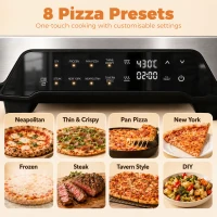 HOMCOM Electric Pizza Oven, 12 Inch Pizza Maker with 8 Preset Modes and Ceramic Stone, 2200W(m-5)