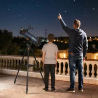 Outsunny Telescopio Reflector Astronómico para Adultos y Principiantes Apertura 114 mm con Trípode Ajustable Bolsa(m-10)