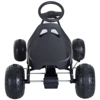 HOMCOM Vélo et véhicule pour enfants kart à pédales siège réglable frein manuel roues AR plastique acier noir blanc(m-6)