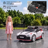 AIYAPLAY Coche Eléctrico para Niños Audi RS 6 Avant GT 12V con Mando a Distancia 2,4G Motor Doble Arranque Progresivo Suspensión(m-3)
