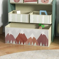 ZONEKIZ Kids Storage Unit, Toy Storage Organiser, with Six Fabric Bins, for Bedrooms, Playrooms, Nurseries - Green(m-9)