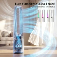 HOMCOM Ventilatore Torre Senza Pale, Silenzioso 36dB, 94 cm, Bianco, Camera da Letto(m-4)