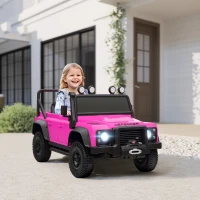 AIYAPLAY Kids Ride On Car with Remote Control, Music, Horn, 4 Spring Suspension Wheels, LED Lights for 3-5 Years Old, Pink(m-10)