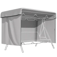 Outsunny Funda Protectora Impermeable para Balancín de Jardín 3 Plazas con Cremallera Antipolvo y Antiviento 215x155x150 cm(m-1)