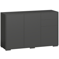 HOMCOM Sideboard Kommode Dressoir – 2 lades, Push-Click, 117 x 36 x 74 cm, Zwart