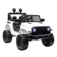HOMCOM Coche Eléctrico para Niños de +3 Años Vehículo Todoterreno de Batería 12V con Control Remoto 100x65x72 cm Blanco(m-1)