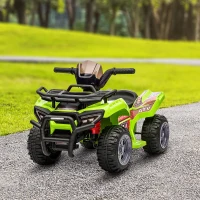 HOMCOM Quad Eléctrico Infantil para +18 Meses Vehículo Eléctrico a Batería 6V  con Velocidad de 2 km/h 70x42x45 cm Verde(m-10)