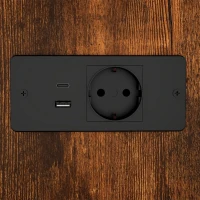 HOMCOM Bijzettafel met laadstation en 2 open planken, tijgerhoutlook(m-13)