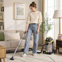 HOMCOM 1400W Vacuum Cleaner, 3-in-1 Wet and Dry Vacuum Cleaner with Blowing Mode and 30L Stainless Steel Tank, Yellow(m-8)