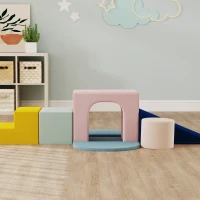 AIYAPLAY Parcours motricité bébé jouet d'escalade modulable 8 pièces housse lavable en velours 51 x 40 x 40 cm multicolore(m-10)
