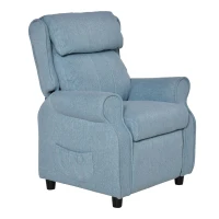 HOMCOM kinderbank kinderzitbank kinderfauteuil stoel ligbank verstelbaar met voetensteun voor 3-8 jaar jongens en meisjes blauw 58 x 53 x 70 cm(m-10)