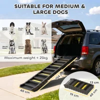 PawHut Dog Car Ramp with Anti-Slip Steps, 10-Steps Pet Stairs for Pets to Access Cars and High Beds, Black(m-3)