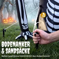 Outsunny Opblaasbaar halloween-skelet, kruipt uit de grond, met ledverlichting, griezeldecoratie voor binnen en buiten(m-5)