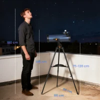Outsunny Telescopio Reflector Astronómico para Adultos y Principiantes Apertura 114 mm con Trípode Ajustable Bolsa(m-3)