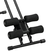 SPORTNOW Buiktrainer, inklapbare ab-trainer met lcd-display en dubbele rails, staal, rood, belastbaar tot 120 kg(m-12)
