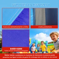 AIYAPLAY Castillo Hinchable Acuático 8 en 1 con Soplador 550W Tobogán Trampolín Escalada Piscinas Canasta Lanzamiento de Aros(m-5)