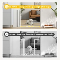 PawHut Barrière de sécurité barrière animaux rétractable automatique 1,15L x 0,83H m teslin métal gris(m-7)