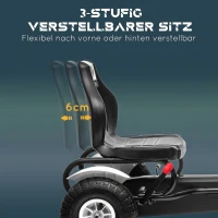 HOMCOM Skelter met handrem, verstelbare stoel, vooruit- en achteruitversnelling, tot 50 kg, voor kinderen van 5-12 jaar, wit(m-4)