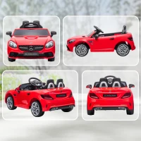 AIYAPLAY Macchina Elettrica per Bambini Licenza Mercedes SLC 300 con Telecomando, in PP e Metallo, 107x62.5x44 cm, Rosso(m-8)