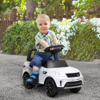 AIYAPLAY Macchina per Bambini con Licenza Land Rover 6V, Funzionamento Elettrico e a Spinta, Velocità 3km/h, Bianco(m-2)