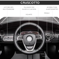 HOMCOM Macchina Elettrica Jeep per Bambini 12V, Guida Manuale e con Telecomando Velocità 0-3km/h, 114x76x58cm, Nero(m-5)
