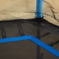 HOMCOM Kindertrampoline, met Veiligheidsnet, Gevoerd, Staal, Belastbaar tot 50 kg, 122L x 111B x 190H cm, Blauw & Zwart(m-9)