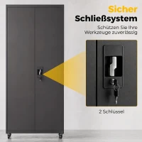 HOMCOM Szafa metalowa zamykana na kółkach, 5 regulowanych półek, ze stali, 80 x 40 x 180 cm Czarny(m-7)