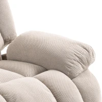 HOMCOM Sta-opstoel met massage- en warmtefunctie, elektrisch, met afstandsbediening en zijvakken, beige(m-10)